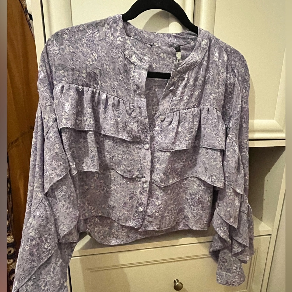 Zara long sleeve layered crop top